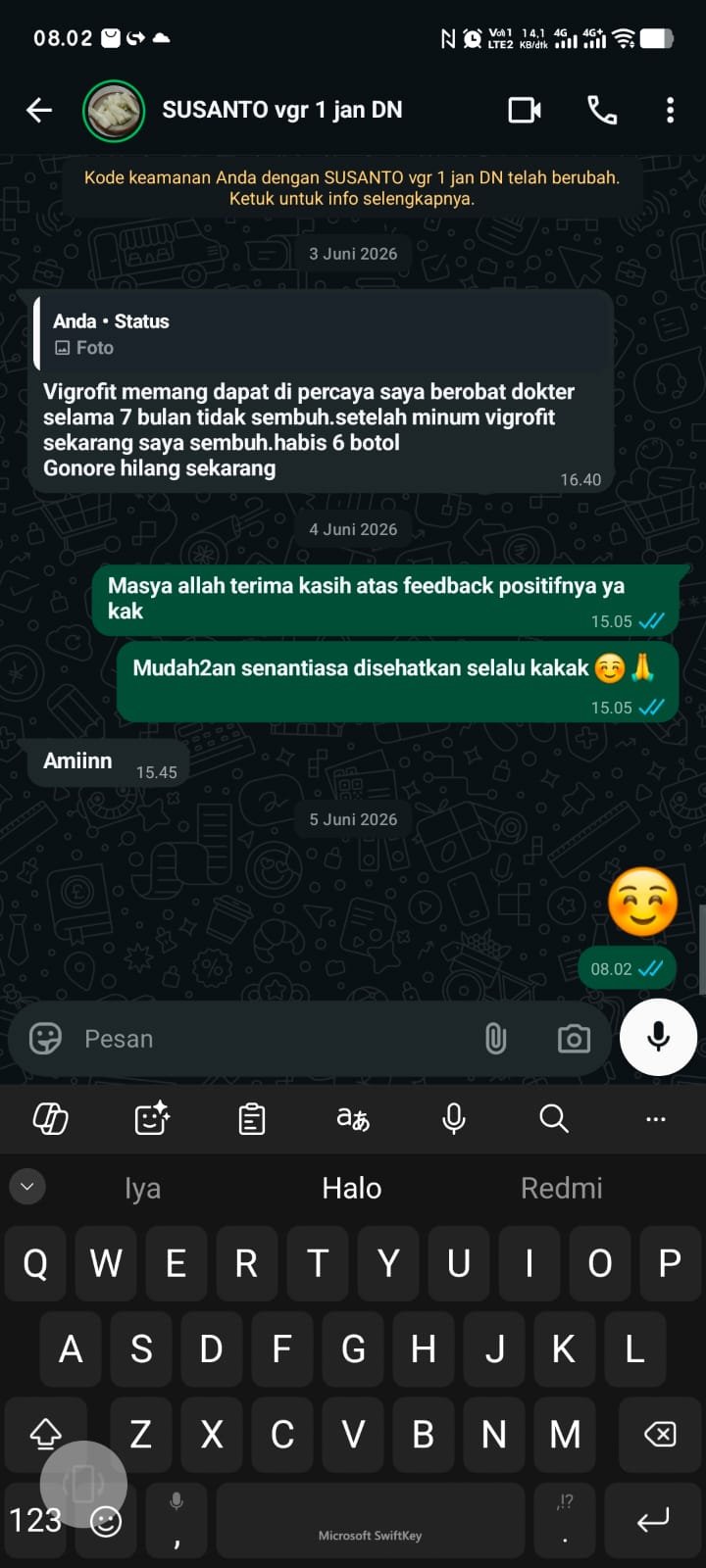 Screenshot Testimoni Chat 1